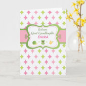 Große Enkeltochter, Baby Willkommen, individuelle  Karte (Gelbe Blume)