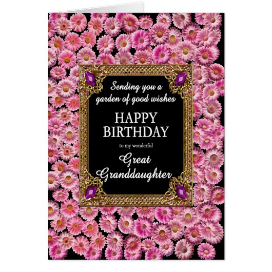 Große Enkeltochter Birthday Pink Daisies (Vorne)