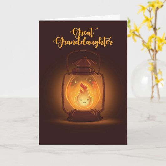 Große Enkeltochter denken Sie Camp Lantern Karte (Gelbe Blume)