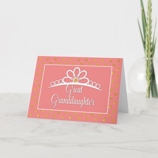 Große Enkeltochter Geburtstag mit Crown & Gold Loo Karte (Vorderseite)