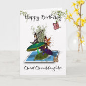 Große Enkeltochter Geburtstagskarte - Niedlicher g Karte (Gelbe Blume)