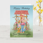 Große Enkeltochter Niedliches Mädchen und wünscht  Karte (Gelbe Blume)