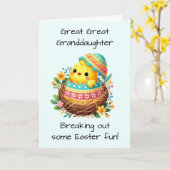 Große Enkeltochter Osterfest Kicherbiss Brechen Karte (Gelbe Blume)
