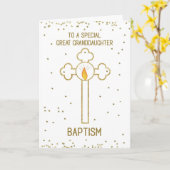 Große Enkeltochter Taufe Gold Cross Karte (Gelbe Blume)