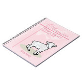 Große Enkeltochter Taufe Pink Girl Lamb Notizblock (Linke Seite)