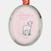 Große Enkeltochter Taufe Pink Girl Lamb Ornament Aus Metall (Links)