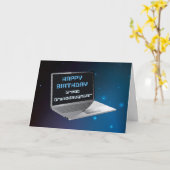 Große Enkeltochter zum Geburtstag mit Computer Karte (Gelbe Blume)