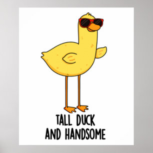 Große Ente und ansprechende, lustige Tierpuppe Poster