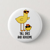 Große Ente und Hensome Funny Animal Pub Button (Vorderseite)