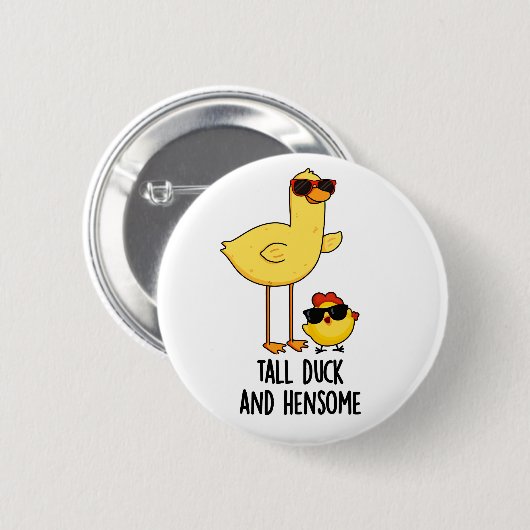 Große Ente und Hensome Funny Animal Pub Button (Vorne & Hinten)