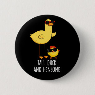 Große Ente und Hensome Funny Animal Pub Dark BG Button