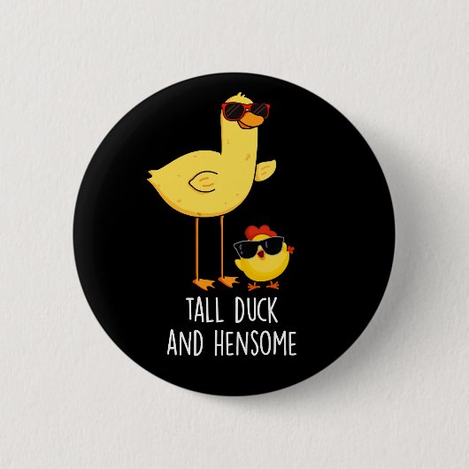 Große Ente und Hensome Funny Animal Pub Dark BG Button (Vorderseite)