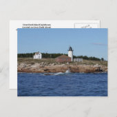 Große Enteninsel Lighthouse-Maine-Postkarte Postkarte (Vorne/Hinten)