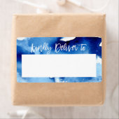 GROSSE ENVELOPE ADDRESS stilvolle blaue Aquarell (Insitu)