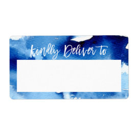 GROSSE ENVELOPE ADDRESS stilvolle blaue Aquarell