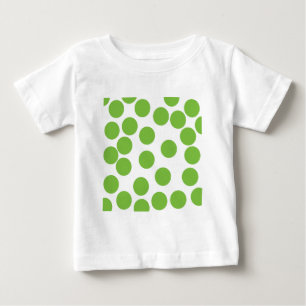 Große Erbsen-Grün-Punkte auf Weiß Baby T-shirt