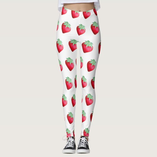 Große Erdbeeren Leggings (Vorderseite)