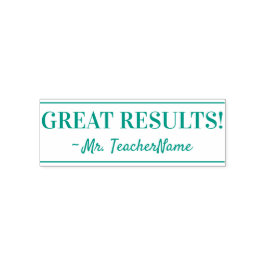 "GROSSE ERGEBNISSE!" Briefmarke aus Kautschuk Permastempel