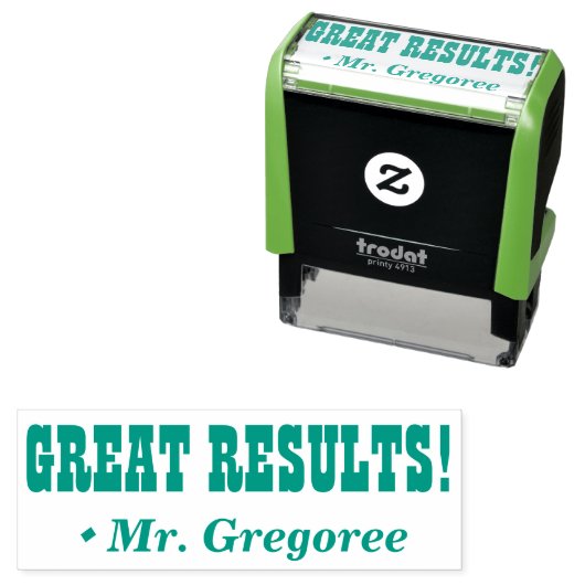 "GROSSE ERGEBNISSE!" Briefmarke für die Einstufung Permastempel (Beispiel)