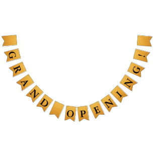 Große Eröffnungs-Attrappe Gold Glitter Wimpelkette