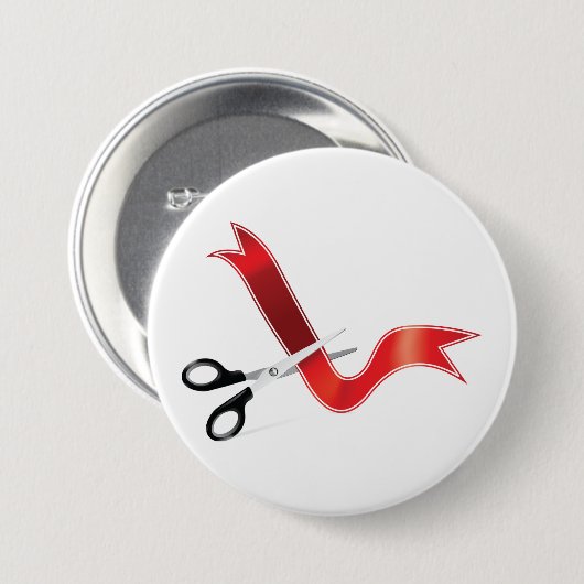 Große Eröffnungs-Feierlichkeiten Scheren Schneiden Button (Vorne & Hinten)