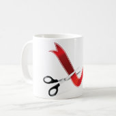 Große Eröffnungs-Feierlichkeiten Scheren Schneiden Kaffeetasse (Vorderseite Links)