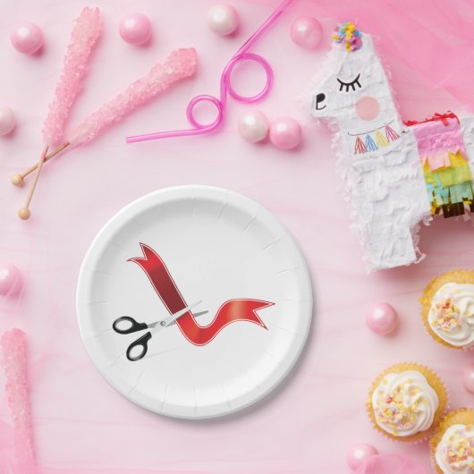 Große Eröffnungs-Feierlichkeiten Scheren Schneiden Pappteller (Party)