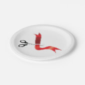 Große Eröffnungs-Feierlichkeiten Scheren Schneiden Pappteller (Schrägansicht)