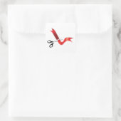 Große Eröffnungs-Feierlichkeiten Scheren Schneiden Quadratischer Aufkleber (Tasche)