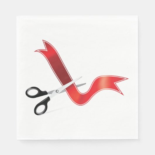 Große Eröffnungs-Feierlichkeiten Scheren Schneiden Serviette (Vorderseite)