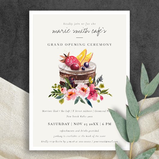 Große Eröffnungsfeier zum Blumendessert Dankeskarte