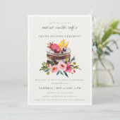 Große Eröffnungsfeier zum Blumendessert Dankeskarte (Stehend Vorderseite)