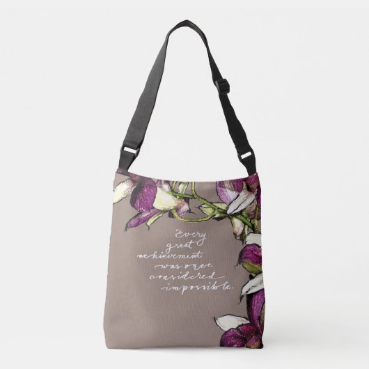 Große Errungenschaft Blumenkreuz für Motivierend Z Tragetaschen Mit Langen Trägern (Vorderseite)