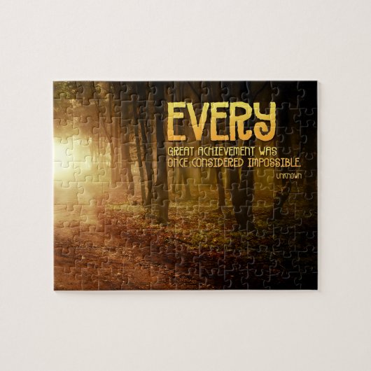"Große Errungenschaften" Inspiration Zitat Puzzle (Horizontal)