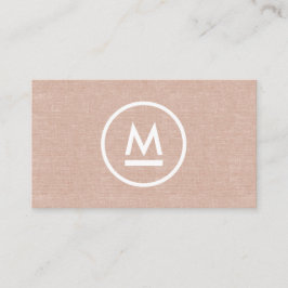 Große erste moderne Monogramm auf Beige Linen Visitenkarte