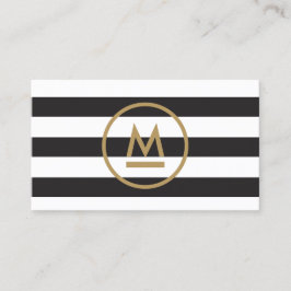 Große erste moderne Monogramm auf fetten Streifen Visitenkarte