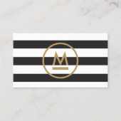 Große erste moderne Monogramm auf fetten Streifen Visitenkarte (Vorderseite)