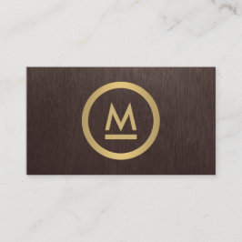 Große erste moderne Monogramm in Imitaten Gold auf Visitenkarte