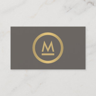 Große erste moderne Monogramm in Imitaten Gold auf Visitenkarte