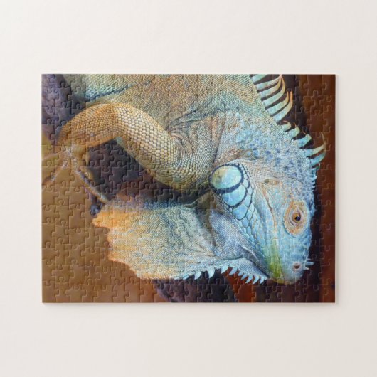 Große erwachsene Grüne Iguana Lizard Puzzle (Horizontal)
