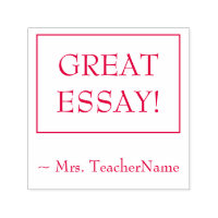 "GROSSE ESSAY!" Trainer-Feedback-Gummi-Briefmarke