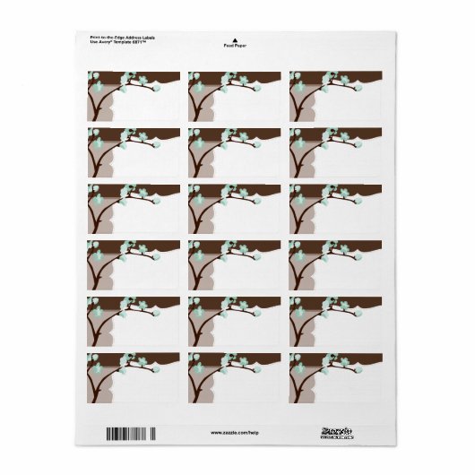 GROSSE ETIKETT SIEGEL: Kirschblüten 4L Adressaufkleber (Vorne)