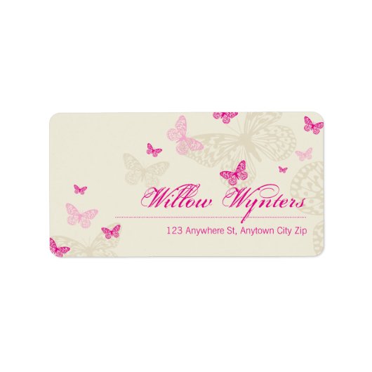 GROSSE ETIKETT SIEGEL:: Schmetterlinge 4 Adressaufkleber (Vorne)