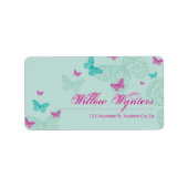 GROSSE ETIKETT SIEGEL:: Schmetterlinge 5 Adressaufkleber (Vorne)