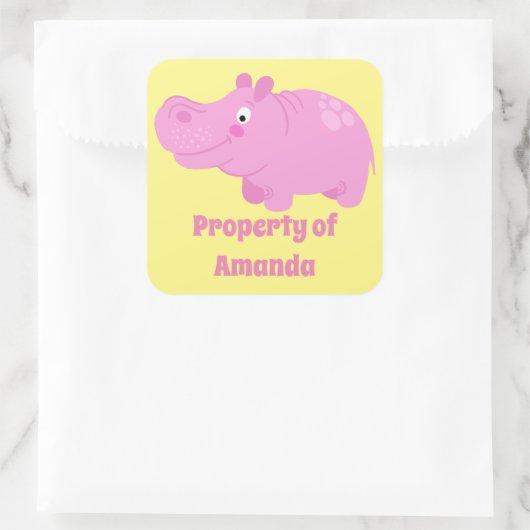 Große Etikettenkleber für Mädchen Quadratischer Aufkleber (Tasche)