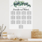 Große Eukalyptus-Botanische 13-Tisch-Sitzkarte Poster (Küche)