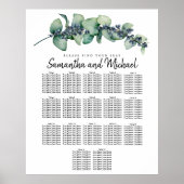 Große Eukalyptus-Botanische 17-Tisch-Sitzkarte Poster (Vorne)