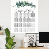 Große Eukalyptus-Botanische 20-Tisch-Sitzkarte Poster (Heimbüro)