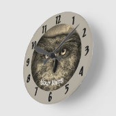 Große Eule Runde Wanduhr (Winkel)