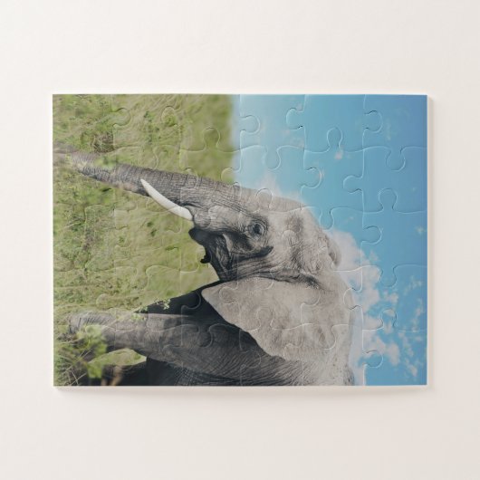 Große Exotic Graue Elefantenwanderung Puzzle (Horizontal)